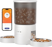 Distributeur automatique de nourriture pour animaux de compagnie intelligent WiFi 4L 360 °    Distributeur de nourriture pour chat et chien avec enregistrement vocal transparent, application Fresh Lock et minuterie