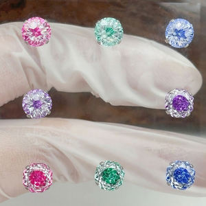 Lotus Wholesale Bijoux de piercing corporel en titane ASTM F136, motif Feux d'artifice Zircon, pour cartilage et conque, type labret - Product Image 5
