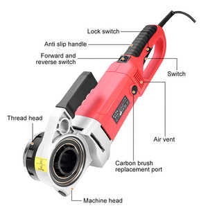 Endüstriyel Diş Açma Makinesi Elektrikli Kablo Kanalı Açma Makinesi Dört Borulu Diş Açma Makinesi Kalıpları 2000W Taşınabilir 1/2 inç PVC - Product Image 3