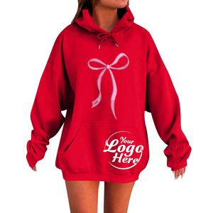 Sudaderas de lana de algodón de felpa Jersey de manga larga ligero de moda para mujer con bolsillos Sudadera con capucha gráfica preppy - Product Image 2