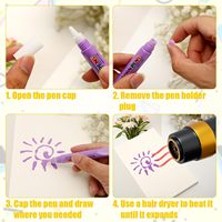 Stylos à dessin Bubble Popcorn, 6 couleurs, stylos à peinture gonflante magique, marqueurs 3D Popcorn pour les fournitures de peinture artistique à domicile