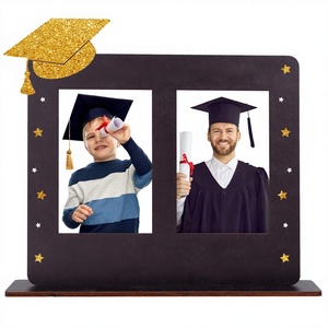<span class=keywords><strong>Cadre</strong></span> photo de remise de diplôme Classe de 2026, double <span class=keywords><strong>cadre</strong></span> photo ThenNow avec paillettes et toque de diplômé, souvenir de bureau en bois, cadeau de remise de diplôme - Product Image 1