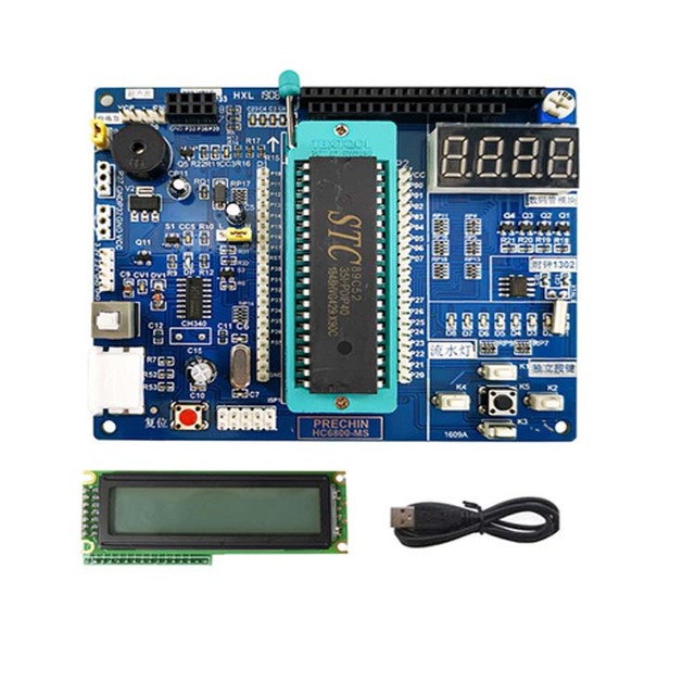 HC6800-MS STC89C52 Microcontroller Development Board for Embedded Systems Learning & Prototyping with SMD Mounting