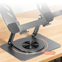 Nouveau support pour ordinateur portable en acier inoxydable réglable à 360 degrés, pliable, ergonomique, portable, pour ordinateur portable
