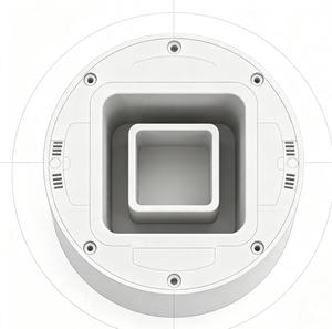White Plastic Cylinder Connector with Square Side Outlet Injection Molded Part Custom Injection Molding <b>Tooling</b> Service - Product Image 4