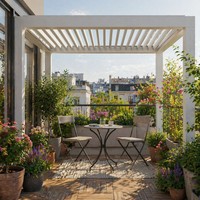 Pérgola de Aluminio Resistente al Invierno, Techo de Láminas Impermeable, Gazebo con Resistencia a la Nieve, Pabellón de Jardín Moderno, Precio al por Mayor