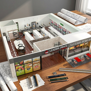 Estanterías de Tienda de Alta Luminosidad, Flexibles, para Diseño Completo de Supermercados, con Planificación Eficiente del Espacio - Product Image 1