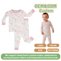 Pyjamas Bébé en Bambou en Gros - Ensemble Vêtements Écologiques pour Tout-Petits Motif Floral Imprimé Personnalisé Respirant Unisexe 2 Pièces