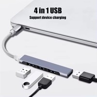 Hub USB C Type C 4-en-1 USB3.0 Station d'accueil USB 4 ports haute vitesse avec adaptateur de charge pour iPad Macbook pour ordinateur