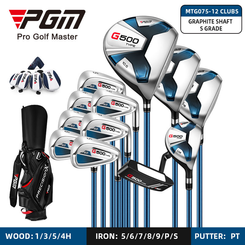 Asta in grafite S da 12 pezzi + sacca da golf blu