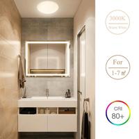 IMVSINCERE 12W IP44 Étanche AC Européenne LED Plafonnier 11 Pouces 3500K Blanc Chaud 960LM Fer Base Salle De Bains Cuisine Éclairage
