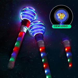 2026 Kreative RGB LED blinkende Spinner Zauberstab Stick 360 Grad rotierende Kugelform Umwelt freundliches weißes Weihnachts spielzeug für Kinder - Product Image 4