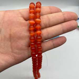 Cuentas de cristal de ojo de gato lisas redondas sueltas de selenita sintética tratada de alta calidad para la fabricación de joyas DIY - Product Image 3