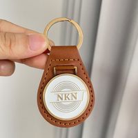 Porte-clés en cuir PU avec logo personnalisé, en métal doré, prix abordable 2024
