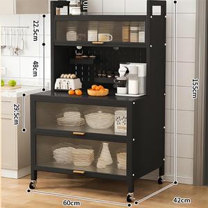 Estante <span class=keywords><strong>de</strong></span> Cocina Metálico <span class=keywords><strong>de</strong></span> Pie al por Mayor con Puertas Transparentes, Panel Perforado, Soporte <span class=keywords><strong>de</strong></span> Almacenamiento <span class=keywords><strong>de</strong></span> 5 Niveles, Gabinete Multiusos, Compra <span class=keywords><strong>a</strong></span> Granel B2B - Product Image 1