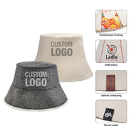 Chapeau de sauna en feutre de laine naturelle, fait main, unisexe, gris, style bob, pour adultes