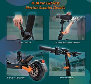 สกู๊ตเตอร์ Kukirin Pro รุ่นปี 2026 จาก EU ลดราคาพิเศษ พับได้ แบตเตอรี่ลิเธียม 48V 15.6AH มอเตอร์ 600W พร้อมเบาะนั่งสำหรับผู้ใหญ่ - Product Image 4