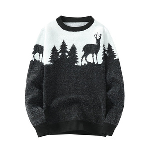 Maglione da Festa in Mohair da Uomo Temu, Pullover Natalizio con Collo Tondo e Abbinamento di Colori, Maglia Base - Product Image 5