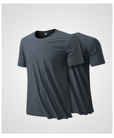 T-shirts décontractés pour hommes en tricot extensible (spandex/nylon) – Modèle vierge, séchage rapide, respirant, coupe classique, pour fitness et entraînement en salle de sport
