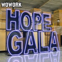 WOWORK Affichage personnalisé 3d grand cadre lumineux RVB remplissable 4ft 5ft ballon lettres chiffres pour anniversaire événement fête fournitures