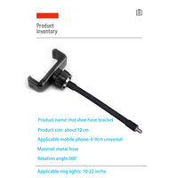 Clip flexible à col de cygne pour fixer un support de lumière annulaire, clip pour téléphone portable, clip pour téléphone en direct