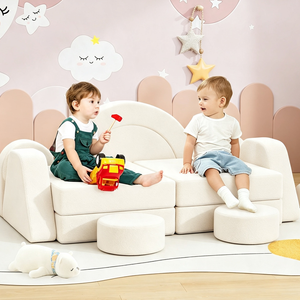 Factory Custom 12 Pieces Comfortable Modular Kids <b>Sofa</b> Set Foam <b>Play</b> Couch for Toddler <b>Play</b> for Living Room Children Furniture - Product Image 3