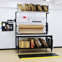 Table d'emballage modulaire en acier laminé à froid avec accessoires pour entrepôt, coupe-matériaux d'emballage