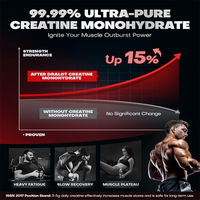 Permen Creatine Label Pribadi Creatine Monohydrate Gummies untuk Pertumbuhan Otot Suplemen Kesehatan Permen 120 Buah