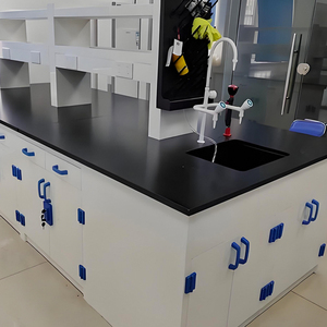 Vloerstaande, chemisch bestendige PP laboratoriumwerkbank voor klinisch micropathologie, ziekenhuis- en schoolgebruik, met spoelbak - Product Image 6