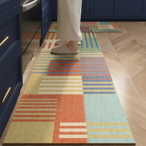 Alfombrilla cuadrada acolchada de PVC duradera para suelo de cocina, lavable, antimanchas de aceite, resistente al desgaste, resistente a la suciedad, absorbente de agua - Product Image 1