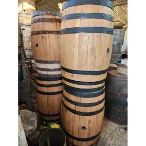 Mesa Decorativa para Exterior The Barrel House, de Madera y Hierro, 200L, Diseño Rústico y Resistente - Product Image 3