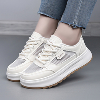Damen Leichtgewicht-Sneaker mit Dicker Sohle und Erhöhung, Atmungsaktive Mesh-Plateauschuhe für den Sommer