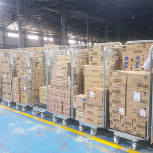 明るい亜鉛鋼物流亜鉛メッキモバイル3面輸送倉庫折りたたみローリングトロリー - Product Image 6