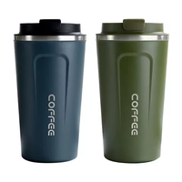 Mug Kopi Stainless Steel Reusable 380ml/510ml dengan Logo Custom, Dinding Ganda, Vakum Terisolasi, Anti Bocor, Bebas BPA, Termal 12-24 Jam