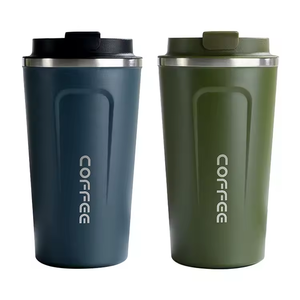 Tasses à café réutilisables en acier inoxydable avec logo personnalisé, 380 ml et 510 ml, à double paroi isolée, pour le camping et les voyages - Product Image 1