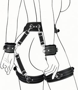 Esposas Ajustables, Grilletes para Tobillos y Muslos, Antifaz, Correa Cruzada para la Cintura, Juegos para Adultos, Bondage Sexual, Kit BDSM, Conjuntos de Restricciones para Parejas - Product Image 2