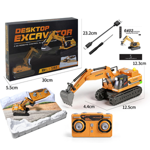 Excavatrice RC en métal à 4 canaux, mini-excavatrice télécommandée de bureau, <span class=keywords><strong>jouet</strong></span> télécommandé avec chargeur USB - Product Image 1