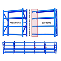 Étagères et rayonnages de stockage légers 1500x500x1800mm 100kg par étagère réglables 4 niveaux pour entrepôt OEM/ODM