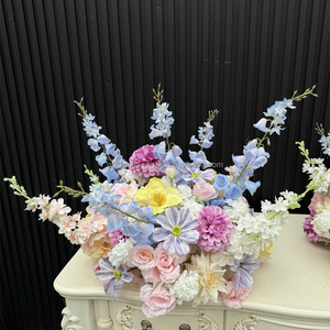 Di alta qualità <span class=keywords><strong>viola</strong></span> chiaro Candy Color <span class=keywords><strong>fiori</strong></span> di seta centrotavola Morandi disposizione piante verde ghirlanda di <span class=keywords><strong>fiori</strong></span> selvatici - Product Image 4