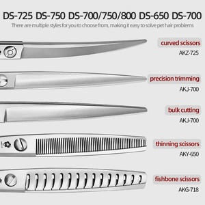 Ciseaux de toilettage pour animaux de compagnie Yinghua, ciseaux professionnels pour couper les poils de chien, droits/courbés, en forme d'arête de poisson/naturels, en acier japonais VG10, personnalisation gratuite - Product Image 2