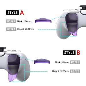 ชุดอุปกรณ์เสริมปรับปรุงเกมส์ Clear Purple Blade 2 คู่ ปุ่มปรับระดับไหล่ ตัวต่อขยายกันกระแทก ตัวต่อขยายทริกเกอร์ สำหรับจอยคอนโทรลเลอร์ PS5 - Product Image 3