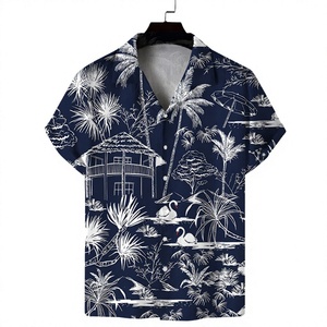 Men's Hawaiian <b>Shirt</b> Short Sleeve V-Neck Printed Breathable 140g Covered Button Button Collar Summer Vacation <b>Gold</b> Pattern - Product Image 4