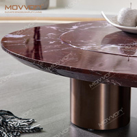 Meubles en pierre Socle bas Table basse en marbre Table basse de salon Table basse de centre de stockage pivotante ronde créative