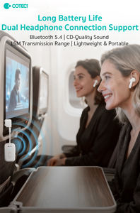 <span class=keywords><strong>Émetteur</strong></span>-<span class=keywords><strong>récepteur</strong></span> sans fil COTECI BT, adaptateur audio pour voyage en avion, <span class=keywords><strong>émetteur</strong></span>-<span class=keywords><strong>récepteur</strong></span> BT 3,5 mm pour <span class=keywords><strong>TV</strong></span>, haut-parleurs de voiture, casque - Product Image 4