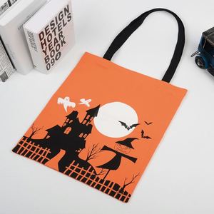 Bolsa de Mano Tipo Lino para Halloween, Bolsa de Compras Reutilizable con Impresión Personalizada, Bolsa de Regalo para Fiesta de Halloween, Bolsa para Llevar Dulces, Se Puede Personalizar - Product Image 4