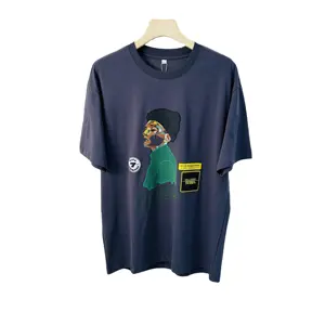 Fabrik Direkt vertrieb Herren grau blau kurze Ärmel T-Shirt Mode hochwertige coole Cartoon Bilder dicke Baumwolle T-Shirts für Männer