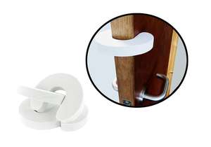 Tope de puerta de seguridad blanco, Protector de dedo de cuña, de silicona, estilo de hoja bonita - Product Image 3