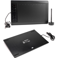 Tablette de dessin USB noire élégante - Pratique, brancher et utiliser, réponse rapide, résolution du stylet 5080 LPI, 16384 niveaux de pression pour