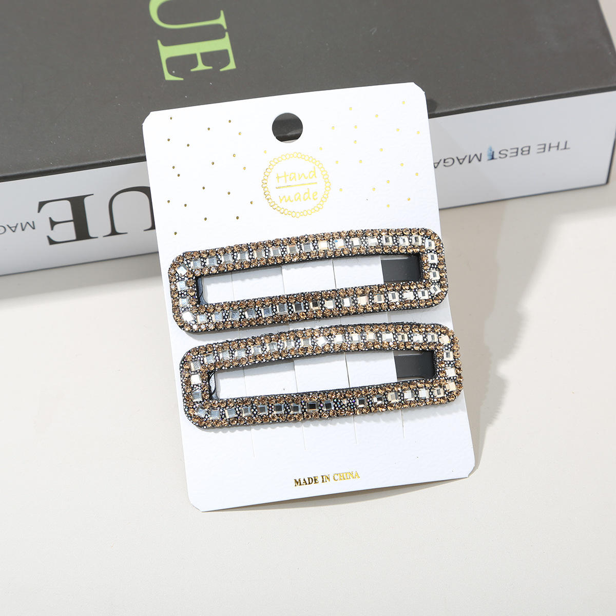 3 champagne square two-piece set-square diamond