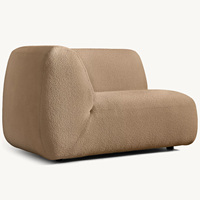 Canapé modulaire en tissu lin pour salon Rhoohill, style américain moderne, 5 pièces avec chaise longue
